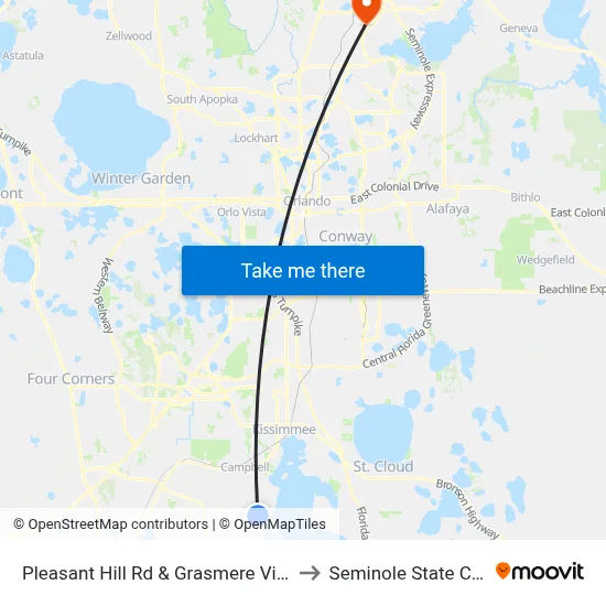 Pleasant Hill Rd & Grasmere View Pkwy to Seminole State College map