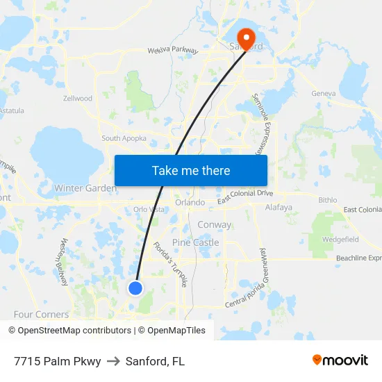 7715 Palm Pkwy to Sanford, FL map