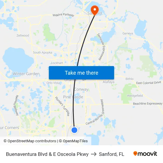 Buenaventura Blvd & E Osceola Pkwy to Sanford, FL map
