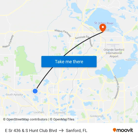 E Sr 436 & S Hunt Club Blvd to Sanford, FL map