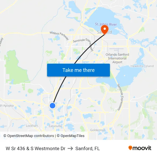 W Sr 436 & S Westmonte Dr to Sanford, FL map