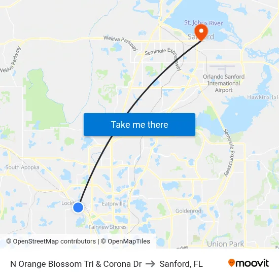 N Orange Blossom Trl & Corona Dr to Sanford, FL map