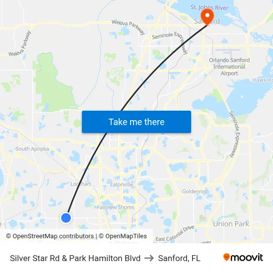 Silver Star Rd & Park Hamilton Blvd to Sanford, FL map