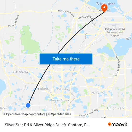 Silver Star Rd & Silver Ridge Dr to Sanford, FL map