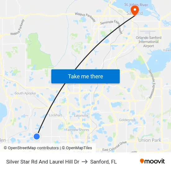 Silver Star Rd And Laurel Hill Dr to Sanford, FL map