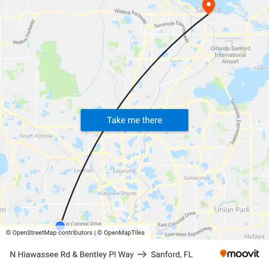 N Hiawassee Rd & Bentley Pl Way to Sanford, FL map