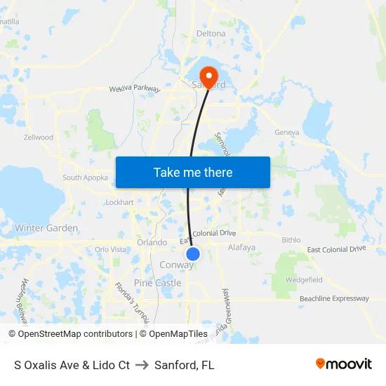 S Oxalis Ave & Lido Ct to Sanford, FL map