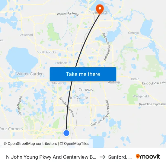 N John Young Pkwy And Centerview Blvd to Sanford, FL map