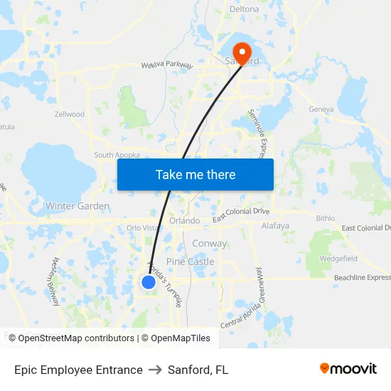 Epic Employee Entrance to Sanford, FL map