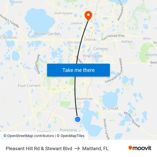 Pleasant Hill Rd & Stewart Blvd to Maitland, FL map