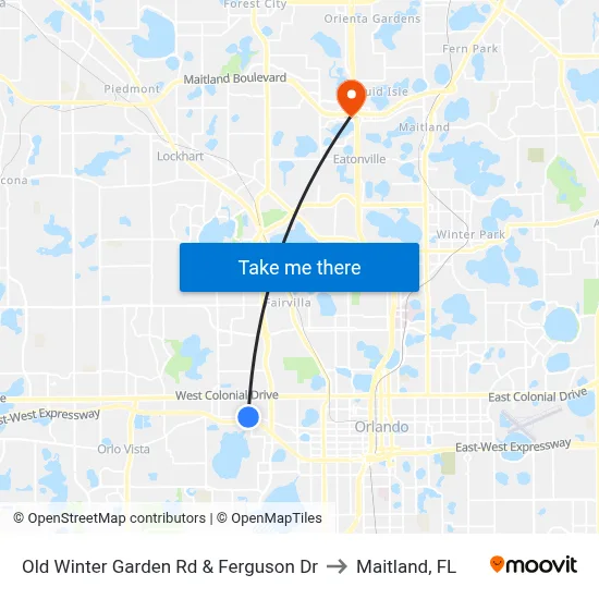 Old Winter Garden Rd & Ferguson Dr to Maitland, FL map