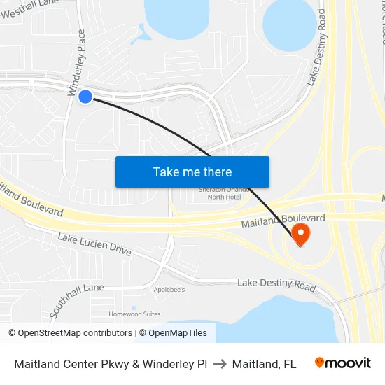 Maitland Center Pkwy & Winderley Pl to Maitland, FL map