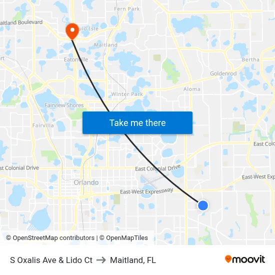 S Oxalis Ave & Lido Ct to Maitland, FL map