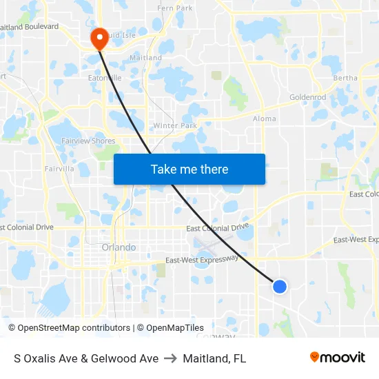 S Oxalis Ave & Gelwood Ave to Maitland, FL map
