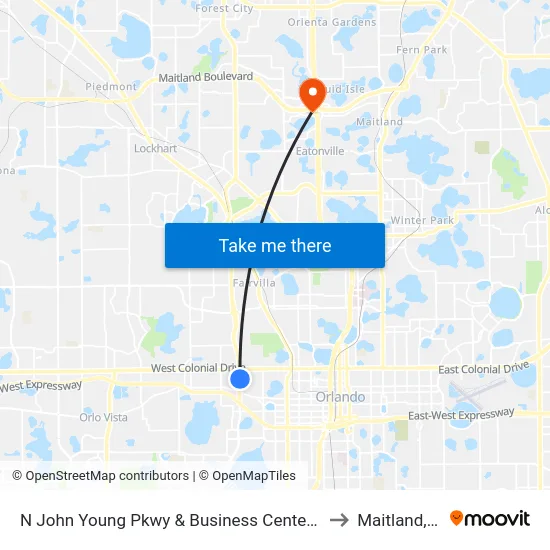 N John Young Pkwy & Business Center Blvd to Maitland, FL map