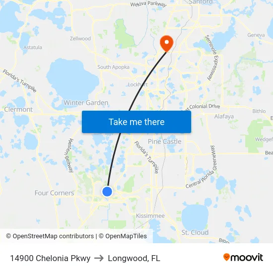 14900 Chelonia Pkwy to Longwood, FL map