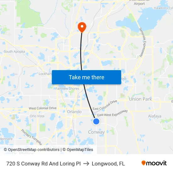 720 S Conway Rd And Loring Pl to Longwood, FL map