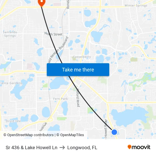 Sr 436 & Lake Howell Ln to Longwood, FL map