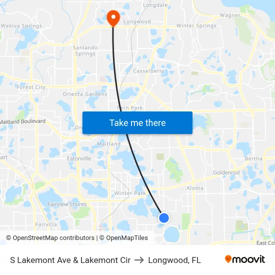 S Lakemont Ave & Lakemont Cir to Longwood, FL map
