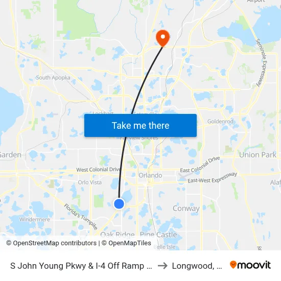 S John Young Pkwy & I-4 Off Ramp W to Longwood, FL map