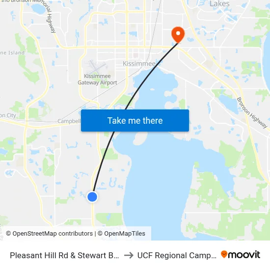 Pleasant Hill Rd & Stewart Blvd to UCF Regional Campus map