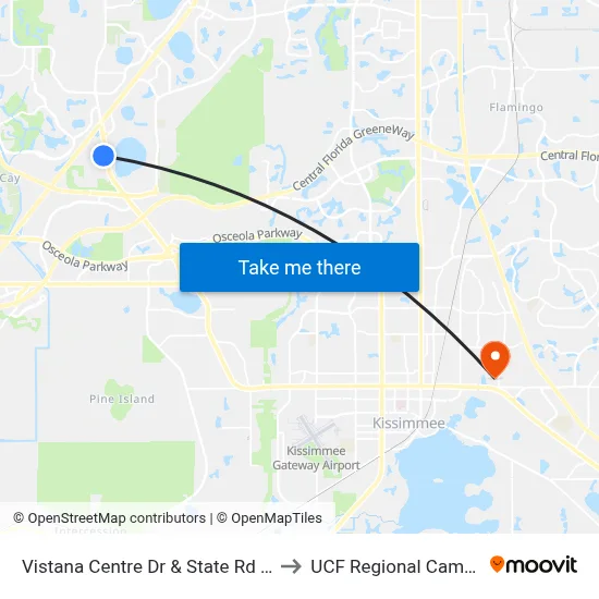 Vistana Centre Dr & State Rd 535 to UCF Regional Campus map