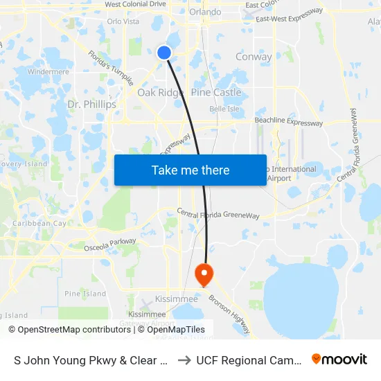S John Young Pkwy & Clear Way to UCF Regional Campus map