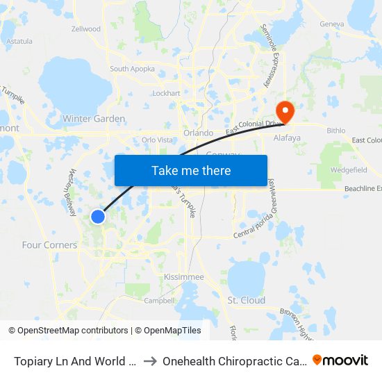 Topiary Ln And World Dr to Onehealth Chiropractic Care map