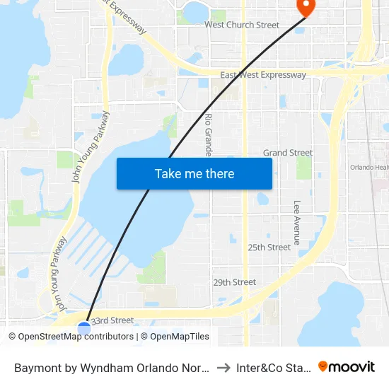 Baymont by Wyndham Orlando North Millenia to Inter&Co Stadium map