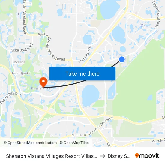 Sheraton Vistana Villages Resort Villas I Drive Orlando to Disney Springs map