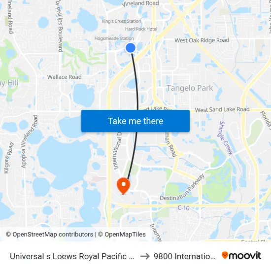 Universal s Loews Royal Pacific Resort Orlando to 9800 International Drive map