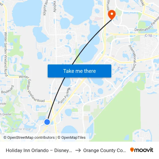Holiday Inn Orlando – Disney Springs® Area by IHG to Orange County Convention Center map