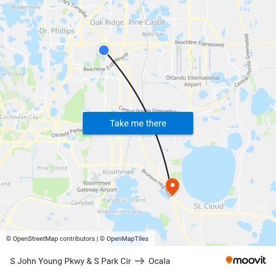 S John Young Pkwy & S Park Cir to Ocala map