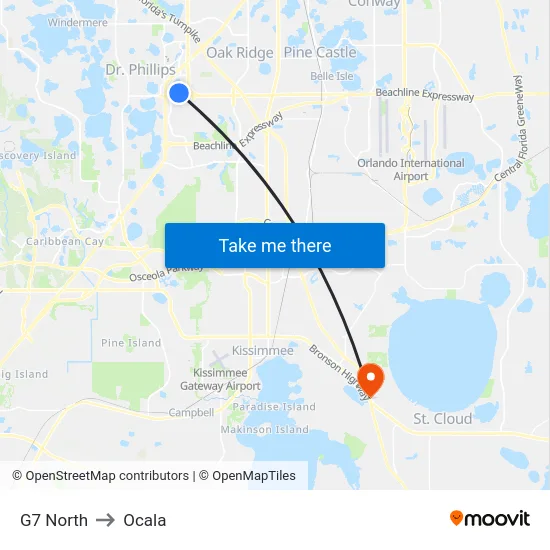 G7 North to Ocala map