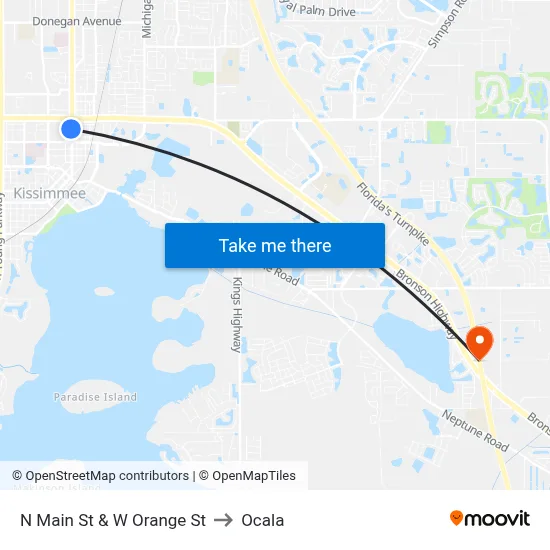 N Main St & W Orange St to Ocala map