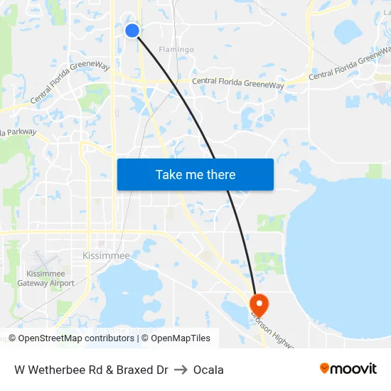 W Wetherbee Rd & Braxed Dr to Ocala map