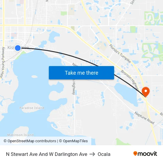 N Stewart Ave And W Darlington Ave to Ocala map