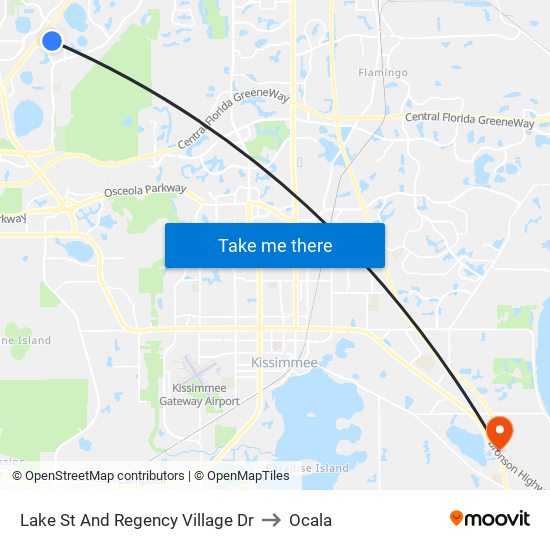 Lake St And Regency Village Dr to Ocala map