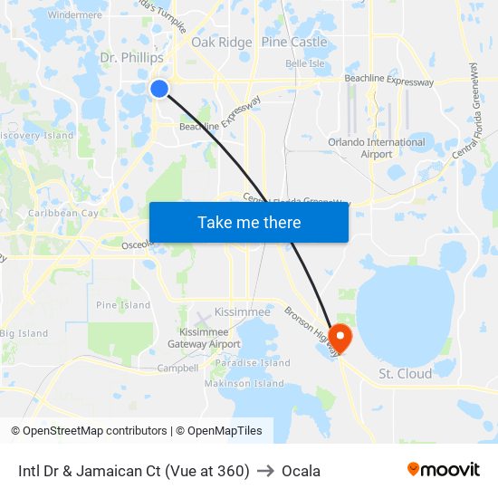 Intl Dr & Jamaican Ct (Vue at 360) to Ocala map