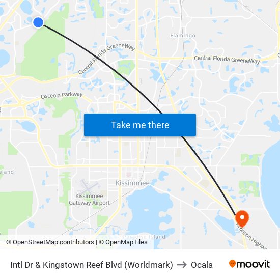 Intl Dr & Kingstown Reef Blvd (Worldmark) to Ocala map