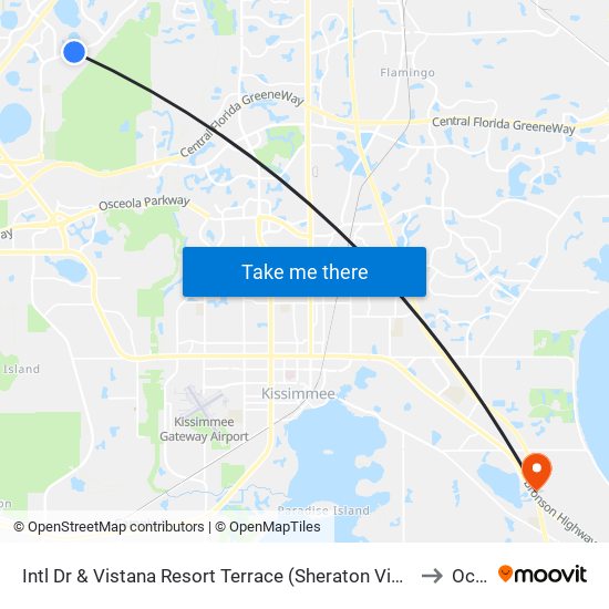 Intl Dr & Vistana Resort Terrace (Sheraton Vistana Villages) to Ocala map