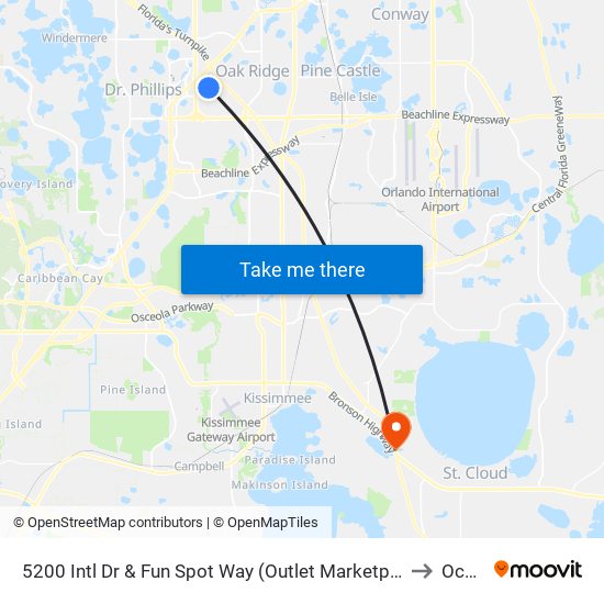 5200 Intl Dr  & Fun Spot Way (Outlet Marketplace) to Ocala map