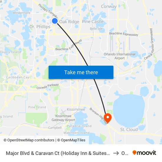 Major Blvd & Caravan Ct (Holiday Inn & Suites / Clarion Inn & Suites) to Ocala map