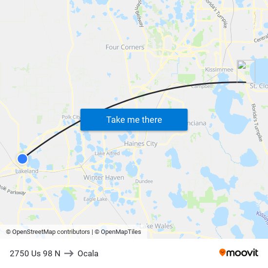 2750 Us 98 N to Ocala map