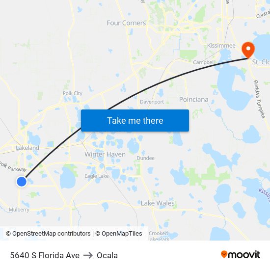 5640 S Florida Ave to Ocala map