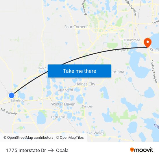 1775 Interstate Dr to Ocala map