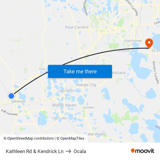 Kathleen Rd & Kendrick Ln to Ocala map