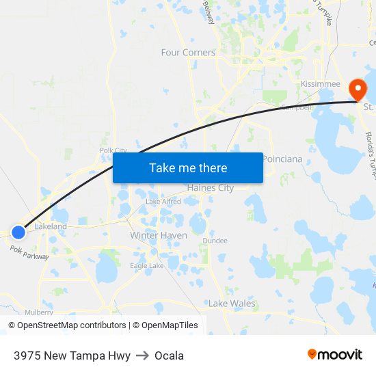 3975 New Tampa Hwy to Ocala map