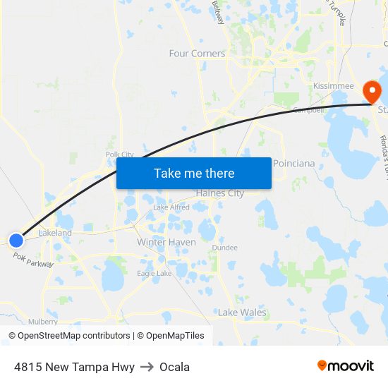 4815 New Tampa Hwy to Ocala map