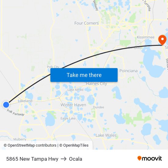 5865 New Tampa Hwy to Ocala map